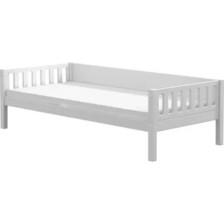 FURNLUX Kinder-einzelbett Viggo Weiß 90x200cm / Hauptfarbe: Weiß / Abmessungen: 98 x 61 x 208 cm - Weiß