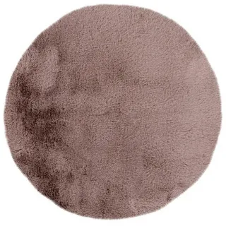 Kayoom Hochflorteppich , Rosa , Kunststoff , Uni , rund , Teppiche und Böden, Teppiche, Hochflorteppiche & Shaggys
