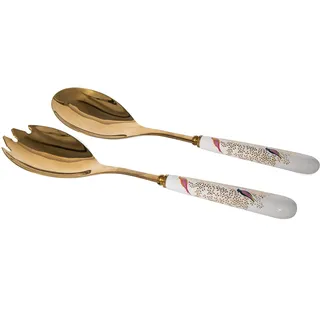 Sara Miller Chelsea Collection Gold Salatbesteck verpackt für Portmeirion