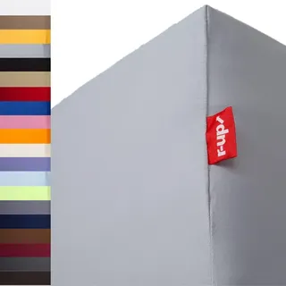 r-up Passt Spannbettlaken 180x200-200x220 bis 35cm Höhe viele Farben 100% Baumwolle 130g/m2 Oeko-TEX stressfrei auch für Boxspringbetten (Silbergrau)