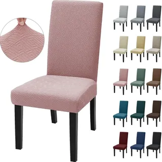 Stuhlhussen 4er Set, Stretch, Universell, Grau Rose