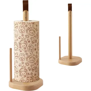 GmeDhc Küchenrollenhalter Holz, Küchenrollenhalter Stehend | Küchentollenhalterung, Küchenpapierhalter für Küche, Esstisch, Heimdekoration