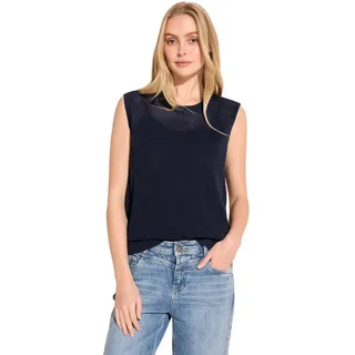 STREET ONE Damen A302738 Mesh Pullunder, deep Blue, 42