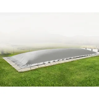 AirDeluxe® Rechteckige aufblasbare Poolplane (9m x 5m, Grau) Schwimmbad Abdeckung aus LKW Plane, Winter Poolabdeckung - Grau