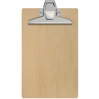 Maul MAULtilia Klemmbrett A5, Premium Holz Klemmbrett - A5 Hochformat - stabiles Klemmbrett zum Aufhängen - Klemmbrett mit Vintage Klemmbrett, 27,5 x 16 x 3,7 cm (Braun)