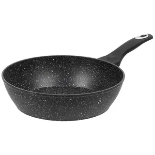 RESTO Kitchenware Bratpfanne »Antlia, tiefe Pfanne mit ergonomischem Soft-Touch-Griff« Aluminium 1 Stk. tlg. Marmor-Antihaftbeschichtung, 4-lagig, für alle Herdarten geeignet, schwarz