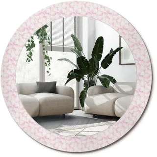 Wallfluent Spiegel Rund Ø 70 cm mit Aufdruck , Glas , 70x70x0.4 cm , Spiegel, Wandspiegel
