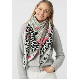 Zwillingsherz Dreieckstuch mit Schriftzug und Leomuster,