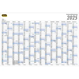 Idena 11197 - Wandkalender 2025, Jahreskalender für 14 Monate, Plakatkalender in quer 101 x 68 cm groß