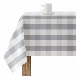 Belum 0120-100 Tischdecke, harzbeschichtet, kariert, Größe: 140 x 140 cm, fleckenabweisende Tischdecke, Vichy-Grau, Tischdecke aus 100% Bio-Baumwolle
