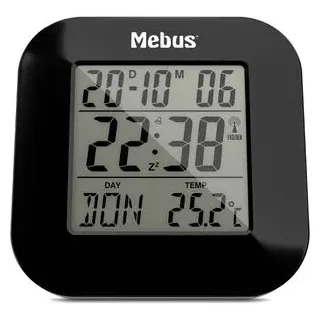 MEBUS MEB Funkwecker digital schwarz