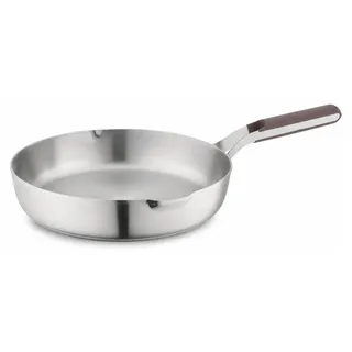 BergHOFF Home Bratpfanne 24 cm, Edelstahl, geeignet für Induktion und alle Herdarten, backofenfest bis 180 Grad, spülmaschinenfest, Braun und Grau - Braun