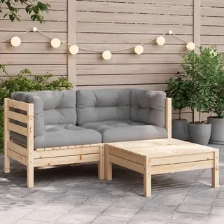 VidaXL 806675, Holz, Stoff, Polyester, Erwachsene & Kinder, 5 cm, 60 cm, 60 cm - Grau