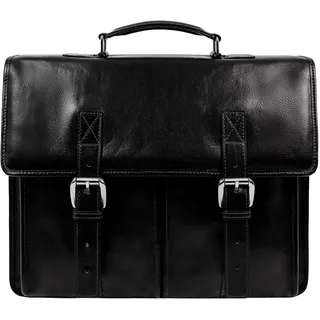 Time Resistance Leder Aktentasche mit Schultergurt Herren - Handgefertigt in Italien - Arbeitstasche - Businesstasche - Umhängetasche