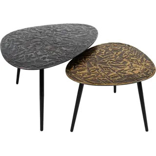 KAWOLA Couchtisch YATA Set 2-tlg. Metall schwarz / bronze dreieckig - Schwarz, Bronze