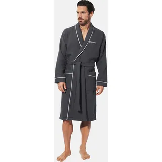Hausanzug BABISTA "Bademantel CARAVON", Herren, Gr. L, grau (dunkelgrau), Obermaterial: 90% Baumwolle CO. 10% Polyester COOLMAX PES(Coolmax)., Homewear-Sets Hausanzug