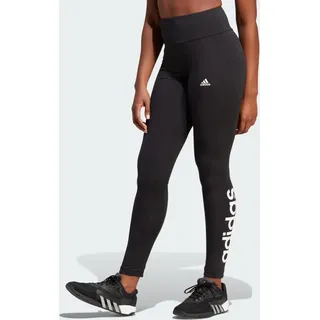 Adidas Essentials HIGH-WAISTED LOGO LEGGINGS Black / White 2XS kurz