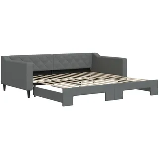 vidaXL Tagesbett Ausziehbar Dunkelgrau 100x200 cm Stoff - Grau