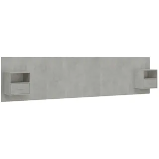 vidaXL Bettkopfteil mit Nachttischen Betongrau Holzwerkstoff - Grau