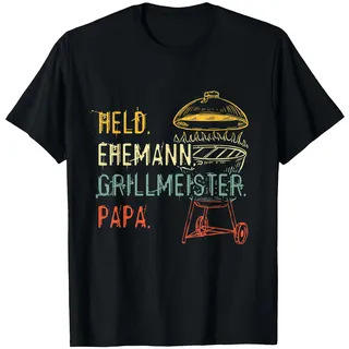 Herren Vater Grillmeister Papa Grillschürze Lustig Grillen Vatertag T-Shirt