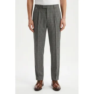 Bundfaltenhose CINQUE "CISALTO", Herren, Gr. 54, N-Gr, grau (grau, kariert), Web, Obermaterial: 64% Polyester, 34% Viskose, 2% Elasthan, kariert, slim fit lang, Hosen Bundfaltenhose, in modischem Karo-Design