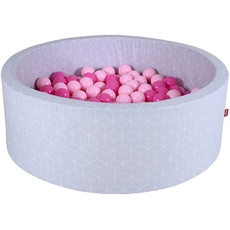 Bild Bällebad soft geo cube grey inkl. 300 Bälle soft pink