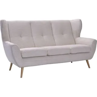 exxpo - sofa fashion »ALVESTA, Loungesofa, Küchensofa, hoher Sitzkomfort, Ohrenbackensofa« gemütliche Rückenlehne, mit Knopfheftung und hohen Holzfüßen, in Cord,