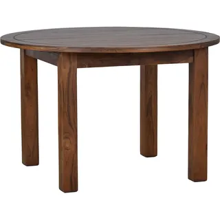Esstisch Colombo natur 120cm rund - ausziehbar Massivholz Teak