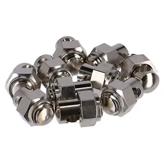 Fix Nippel Strebenbolzen M6 x 12 mm für Polychlorid-Schutzbleche Messing, vernickelt, Bohrung 3,5 mm, silber (10er Pack) - Gold