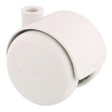 WAGNER Design Möbelrolle/Lenkrolle - hart - Durchmesser Ø 50 mm, Bauhöhe 55 mm, papyrusweiß, Tragkraft 50 kg - 01600501