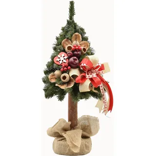 PINUS COMPANY | Weihnachtsbaum 65 cm - Ethno - Handgefertigt - Rustikal und Festlich - Gold