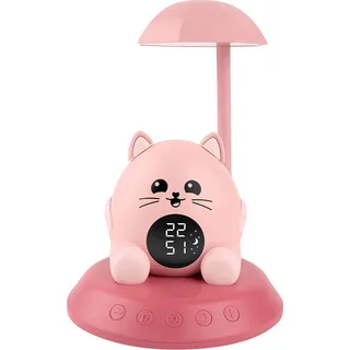 BigBen, Kinderwecker Katze LED Licht Musik Wecker Digitalanzeige, Rosa - Rosa