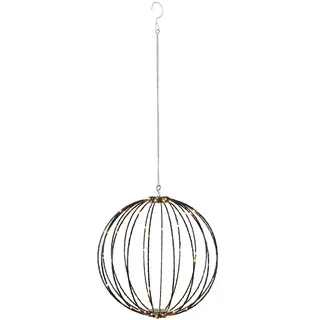 EGLO LED Fensterdeko hängend Mounty, Hängedeko Kugel, Dekoleuchte Weihnachten, Stahl in schwarz, warmweiß, IP44, Ø 40 cm
