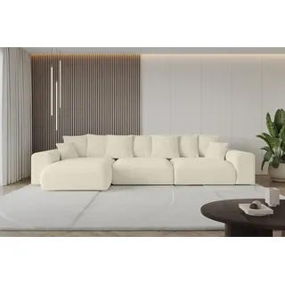 altdecor Ecksofa mit Schlaffunktion 2-Sitzer Beige