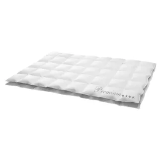 HANSKRUCHEN Daunendecke 155x220 cm Medium 100% Daunen waschbar Allergiker Ganzjahresdecke atmungsaktiv Kassettendecke weiß - Weiß