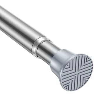 AIZESI Teleskopstange 46-90cm, 1 Stück Silber Gardinenstange Zum Klemmen, Klemmstange Verstellbare Für Fenster, Schrank, Badezimmer