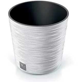 Weißer Blumentopf, mit Behälter, FURU Kollektion, 25 x 25 x 24,7 cm, Fassungsvermögen 7,5 L.