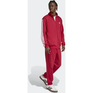 adidas M 3S FL TT TS Trainingsanzug Rot/Weiß L
