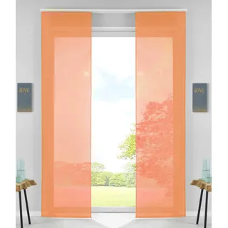 Gardinenbox Schiebegardine Klettband 245 x 60 cm Orange 2 St.