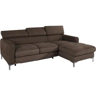 Cotta Eckcouch Polyester 2-Sitzer Braun