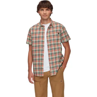 Mammut Wanderhemd Trovat Summer Kurzarm (Baumwolle-Mischung) rot/sagegrün Herren