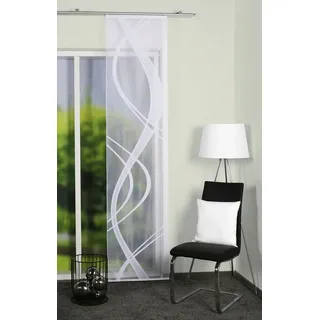 HOME WOHNIDEEN Schiebegardine TIBASO, transparent, Jacquard-Stoff, Farbe: Weiß, Größe:175x57 cm