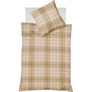 FLEURESSE Lech kariert beige 135 x 200 cm + 2 x 80 x 80 cm