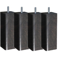 MARGOT Skandinavische Weichheit Quadratische Lattenrostfüße, 4 Stück, Eichenholz, Eiche grau, 6 x 6 x 17 cm