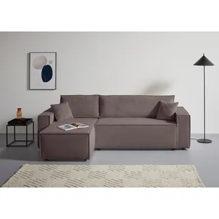 OTTO home "CASSI L-Form, 241cm - OTTO. Verlässliche Qualität.", Schlaffunktion (133/200), Bettkasten, Cord, Unser Tiefpreis,