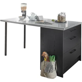 BASIC by Balculina Kücheninsel Yorki 180 cm schwarz