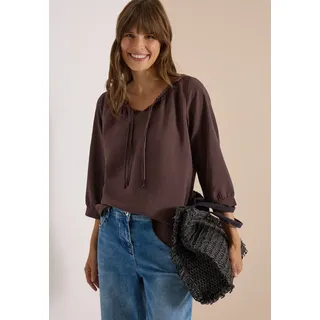 Cecil Carmenbluse Sommerbluse, Viskosemix, Carmenausschnitt, braun cacao