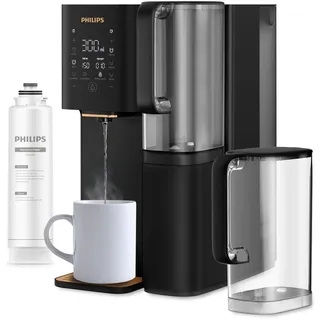 Philips Water Umkehrosmose-Wasserstation ADD6920BK01/10, Aquaporin Inside®: Eliminiert bis zu 110 Substanzen, sofortige Erhitzung, 1 Jahr Filterlebensdauer