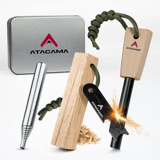 Atacama Feuerstahl Survival Set Holz wasserfest