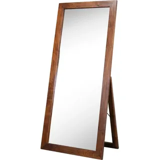 MASSIVMOEBEL24.DE Standspiegel Akazie 75x3x175 nougat lackiert OXFORD #319 - Dunkelbraun
